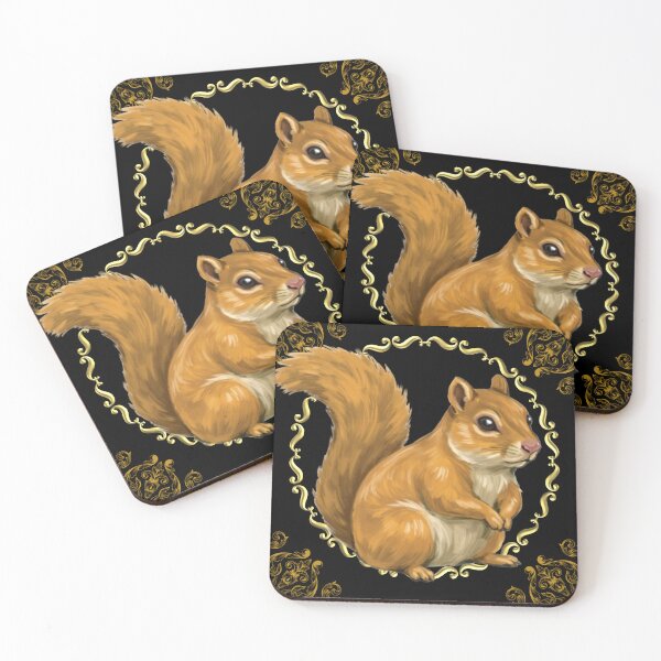 Item preview, Golden Squirrel Portrait – Cute Woodland Animal in Vintage Frame designed and sold by Phitwhim.