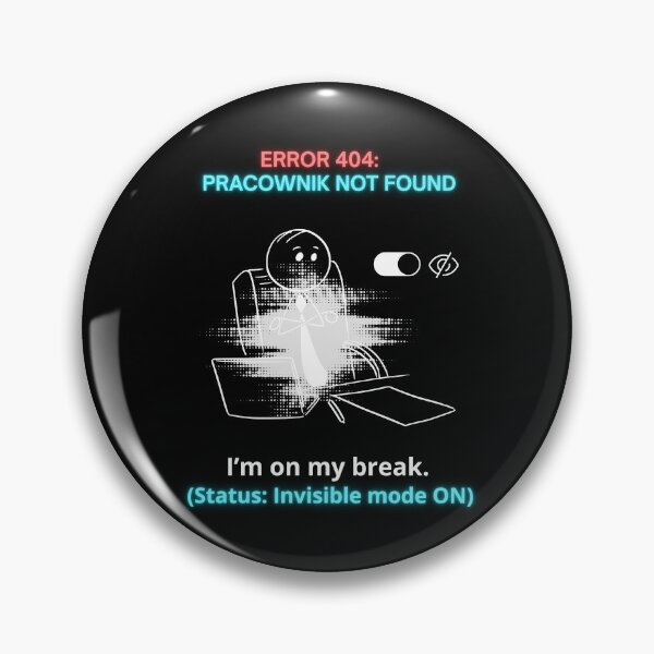 Item preview, Black ERROR 404 Pracownik Not Found - Funny Polinglish Office Humor Polish Gift designed and sold by VibePolinglish.