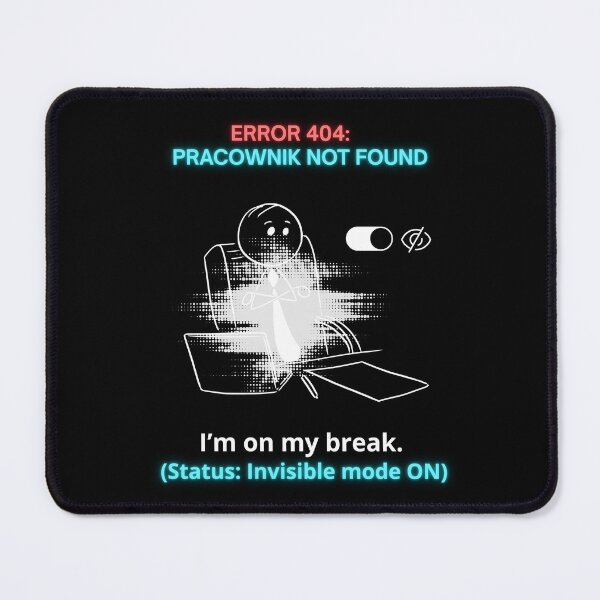 Item preview, Black ERROR 404 Pracownik Not Found - Funny Polinglish Office Humor Polish Gift designed and sold by VibePolinglish.