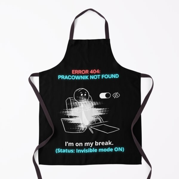 Item preview, Black ERROR 404 Pracownik Not Found - Funny Polinglish Office Humor Polish Gift designed and sold by VibePolinglish.