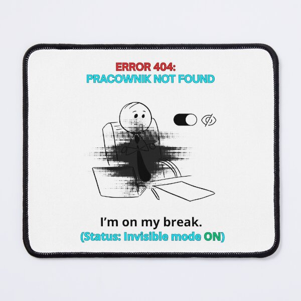 Item preview, White ERROR 404 Pracownik Not Found - Funny Polinglish Office Humor Polish Gift designed and sold by VibePolinglish.