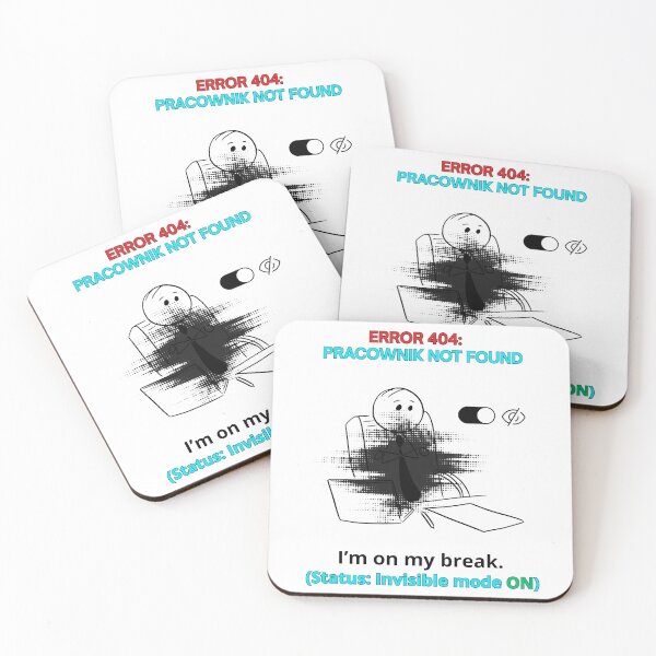 Item preview, White ERROR 404 Pracownik Not Found - Funny Polinglish Office Humor Polish Gift designed and sold by VibePolinglish.