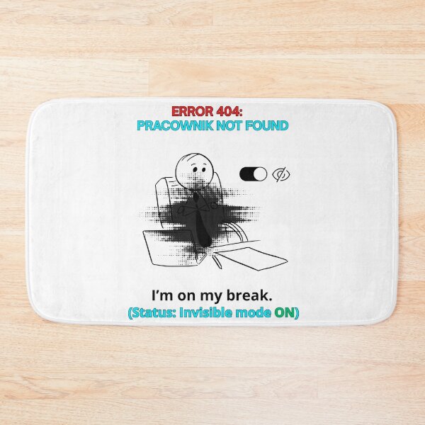 Item preview, White ERROR 404 Pracownik Not Found - Funny Polinglish Office Humor Polish Gift designed and sold by VibePolinglish.