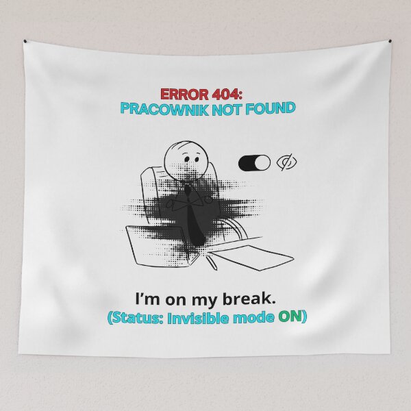 Item preview, White ERROR 404 Pracownik Not Found - Funny Polinglish Office Humor Polish Gift designed and sold by VibePolinglish.