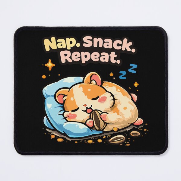 Item preview, Cute Sleeping Hamster Nap Snack Repeat Funny Lazy Animal T-Shirt designed and sold by DarojadNR.