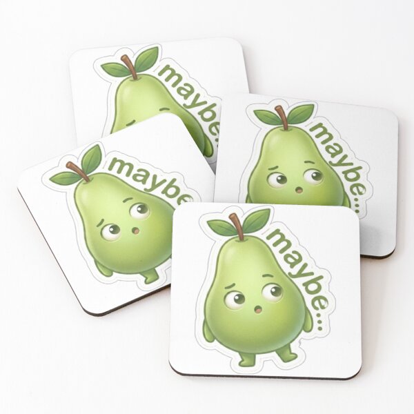 Item preview, Pear “Maybe…” Kawaii Sticker – Thinking Mood Minimal designed and sold by Dakochaaan.