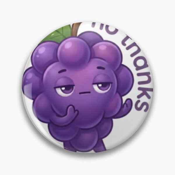 Item preview, Grape “No Thanks” Kawaii Sticker – Polite Reaction designed and sold by Dakochaaan.