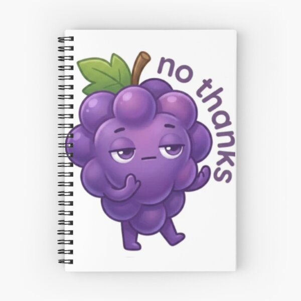 Item preview, Grape “No Thanks” Kawaii Sticker – Polite Reaction designed and sold by Dakochaaan.
