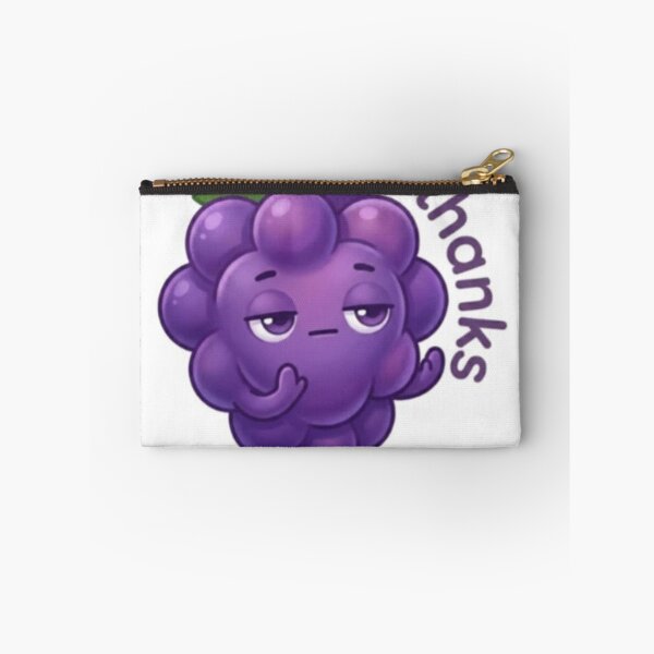 Item preview, Grape “No Thanks” Kawaii Sticker – Polite Reaction designed and sold by Dakochaaan.