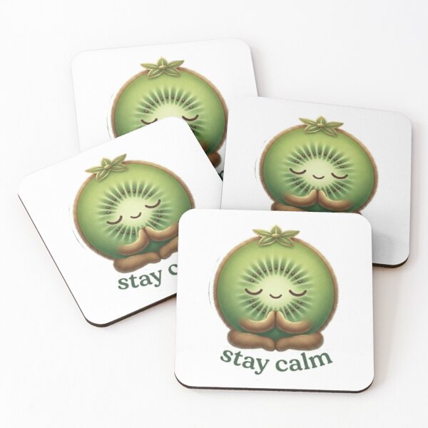 Item preview, Kiwi “Stay Calm” Kawaii Sticker – Relax Minimal Aesthetic designed and sold by Dakochaaan.