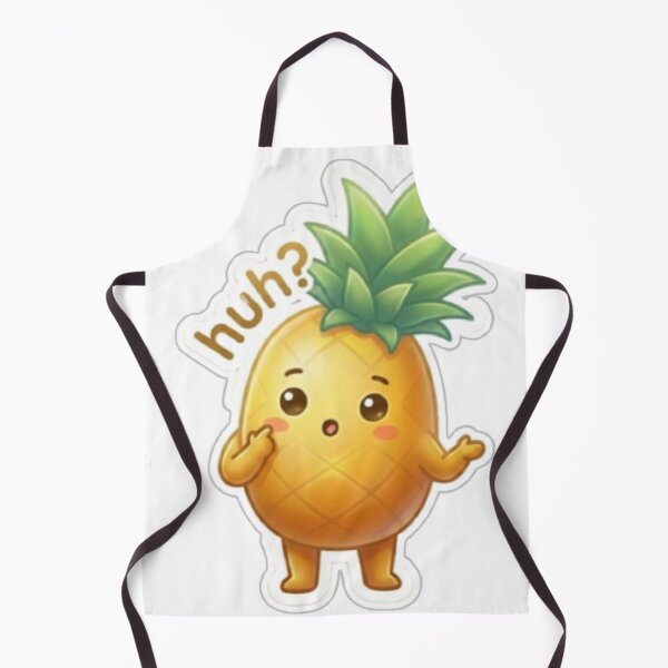 Item preview, Pineapple “Huh?” Kawaii Sticker – Confused Cute Reaction designed and sold by Dakochaaan.