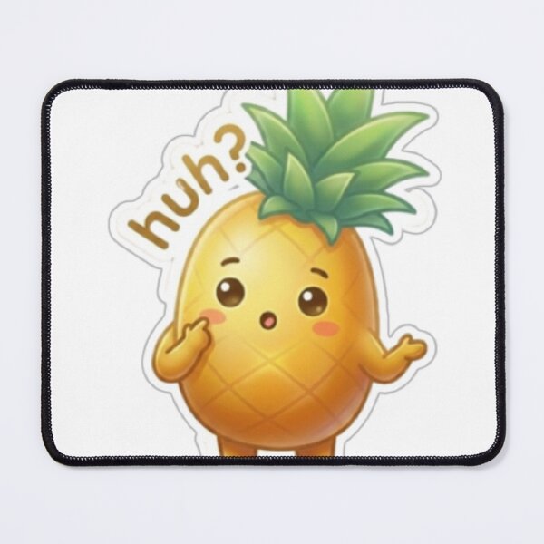 Item preview, Pineapple “Huh?” Kawaii Sticker – Confused Cute Reaction designed and sold by Dakochaaan.