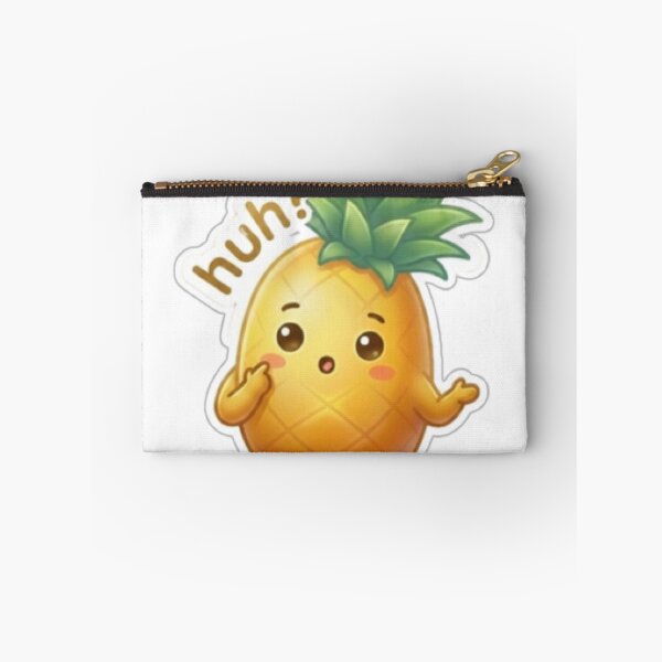 Item preview, Pineapple “Huh?” Kawaii Sticker – Confused Cute Reaction designed and sold by Dakochaaan.
