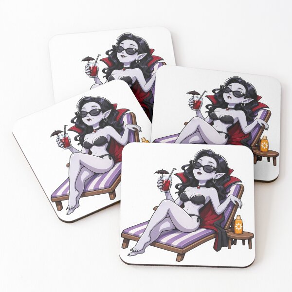 Item preview, Sunbathing Vampire Girl Funny Gothic Summer Sticker designed and sold by Kalsaver.