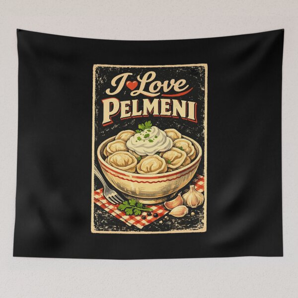 Item preview, Retro I Love Pelmeni – Russian Dumplings Style designed and sold by Pineapple-Tree.