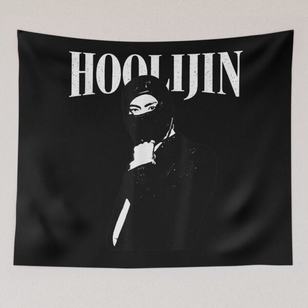 Item preview, Hoolijin Masked Silhouette Streetwear Aesthetic Urban Style Black And White Art designed and sold by DuneHaicna.