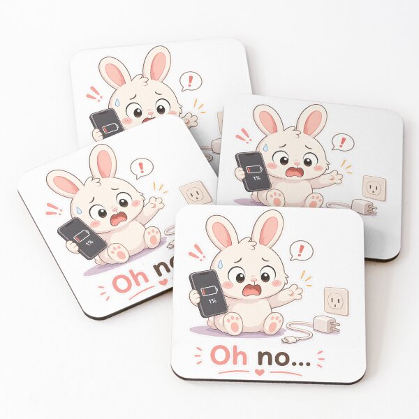 Item preview, Bunny Low Battery Oh No Charging Fail Moment designed and sold by Sadia  Jannat.