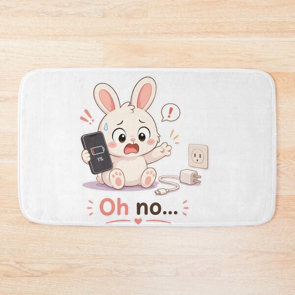 Item preview, Bunny Low Battery Oh No Charging Fail Moment designed and sold by Sadia  Jannat.