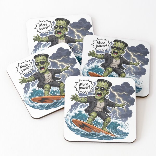 Item preview, Surfing Frankenstein Monster Funny Storm Sticker designed and sold by Kalsaver.