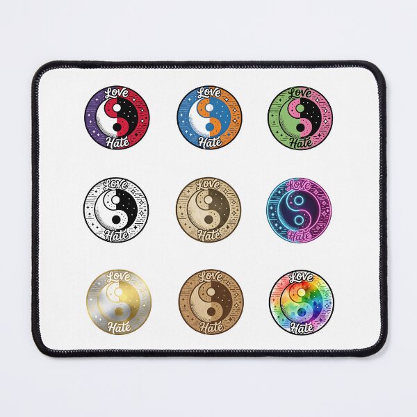 Item preview, Love Hate Ying Yang Art Print – 9 Aesthetic Designs | Spiritual Balance Symbol Graphic Tee Sticker Gift designed and sold by SideKickCreates.