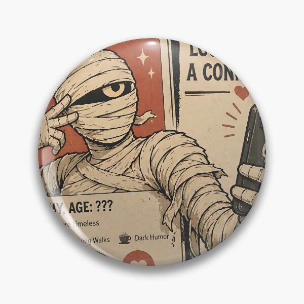 Item preview, Mummy Dating App Profile Vintage Halloween Sticker designed and sold by Kalsaver.