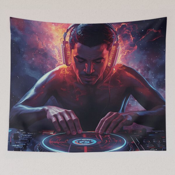 Item preview, Cosmic Beats - Galactic DJ Performance in Nebula Skies designed and sold by UnRealS.