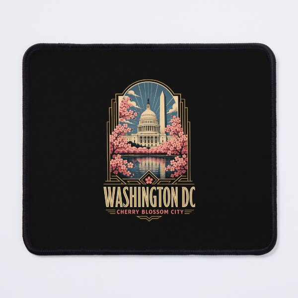 Item preview, Washington DC Cherry Blossom City Art Deco designed and sold by Fenay Designs.