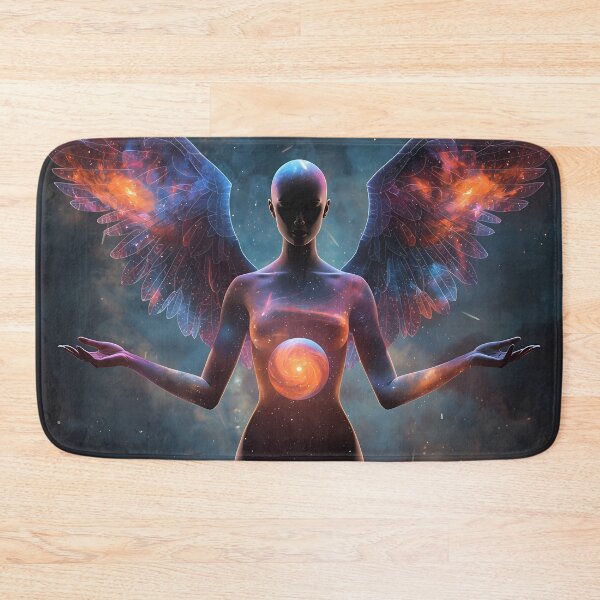 Item preview, Cosmic Angel - Swirling Galaxy Winged Goddess Surreal Art designed and sold by UnRealS.