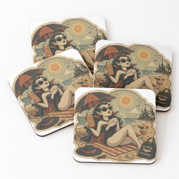 Item preview, Vintage Vampire Beach Girl Gothic Summer Sticker designed and sold by Kalsaver.