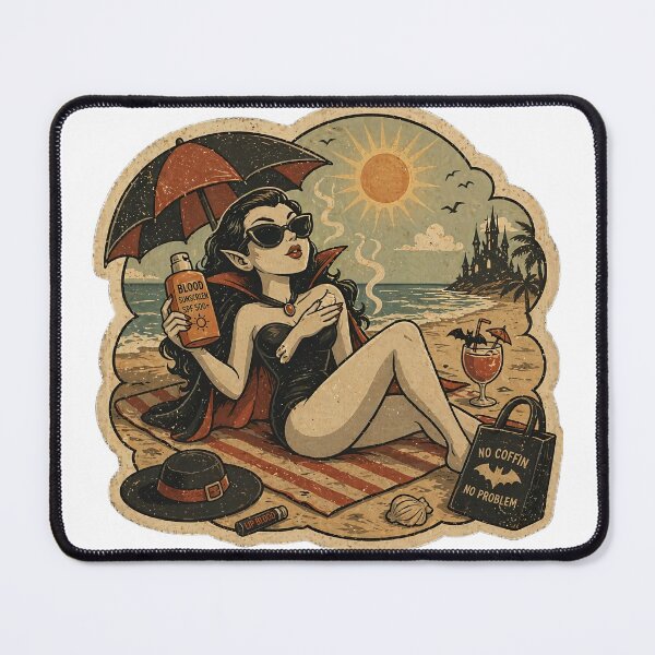 Item preview, Vintage Vampire Beach Girl Gothic Summer Sticker designed and sold by Kalsaver.