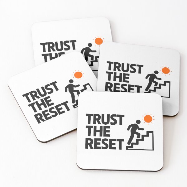 Item preview, Trust The Reset Minimalist Motivational Stair Climber Illustration designed and sold by FunFitLife Studio.