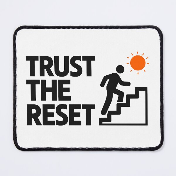 Item preview, Trust The Reset Minimalist Motivational Stair Climber Illustration designed and sold by FunFitLife Studio.