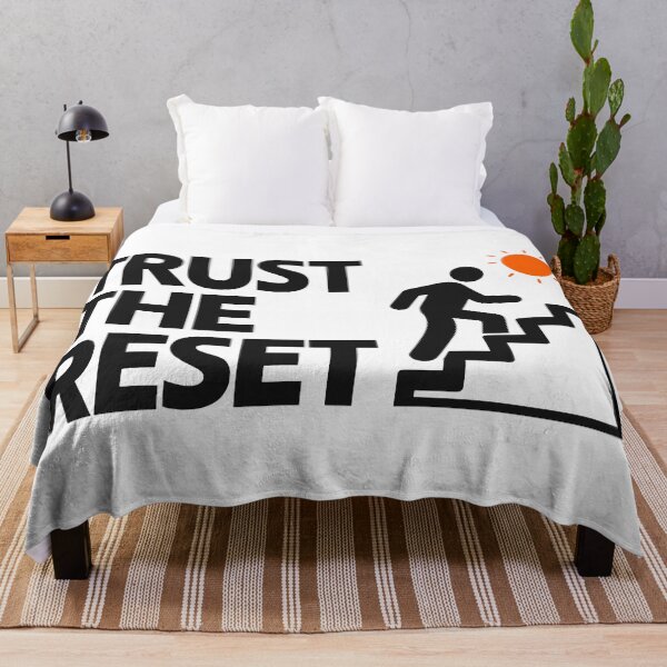 Item preview, Trust The Reset Minimalist Motivational Stair Climber Illustration designed and sold by FunFitLife Studio.