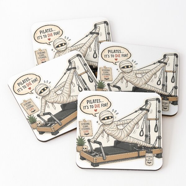 Item preview, Mummy Pilates Funny Halloween Fitness Sticker designed and sold by Kalsaver.