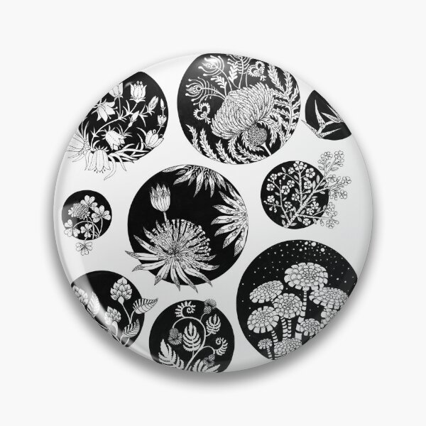 Item preview, Flowers pattern ink art Black and White designed and sold by Ruta.