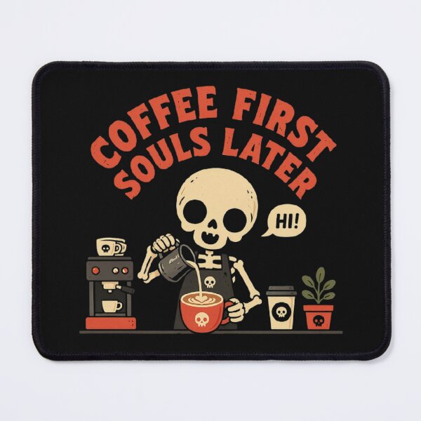 Item preview, Coffee First Souls Later Funny Skeleton Barista Shirt designed and sold by Kalsaver.
