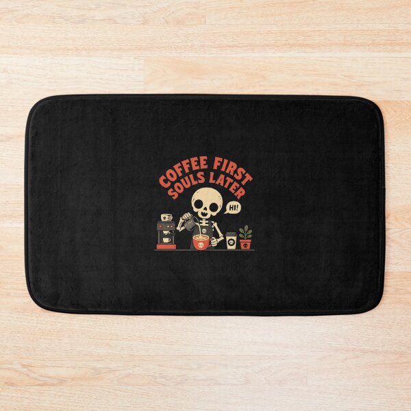 Item preview, Coffee First Souls Later Funny Skeleton Barista Shirt designed and sold by Kalsaver.