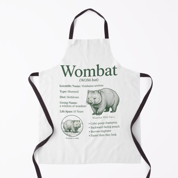 Item preview, Vintage Wombat Animal Facts Retro Wildlife Biology Australian Marsupial designed and sold by FreshVibe Prints.
