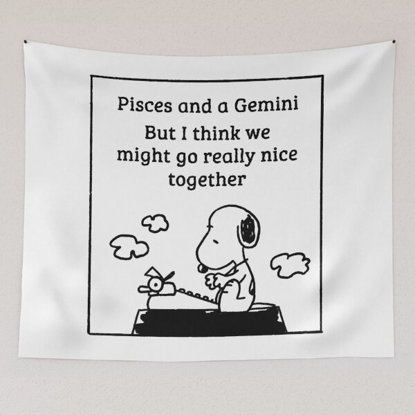 Item preview, snoopy pisces and a gemini drop dead lyric designed and sold by liveawhimsylife.