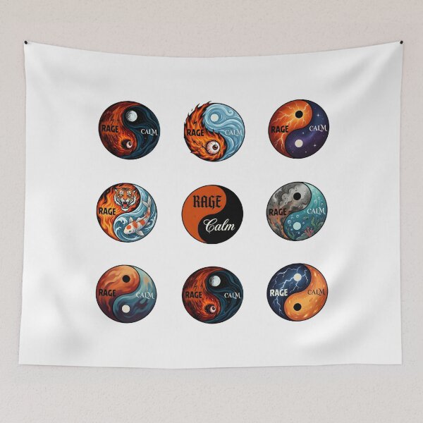 Item preview, Rage & Calm Yin Yang Art – Spiritual Balance Graphic Design Collection designed and sold by SideKickCreates.