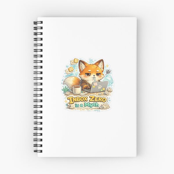 Item preview, Fox with Laptop Sticker – “Inbox Zero is a Myth” designed and sold by SparkVault.