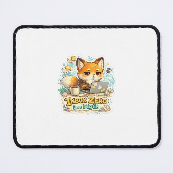 Item preview, Fox with Laptop Sticker – “Inbox Zero is a Myth” designed and sold by SparkVault.