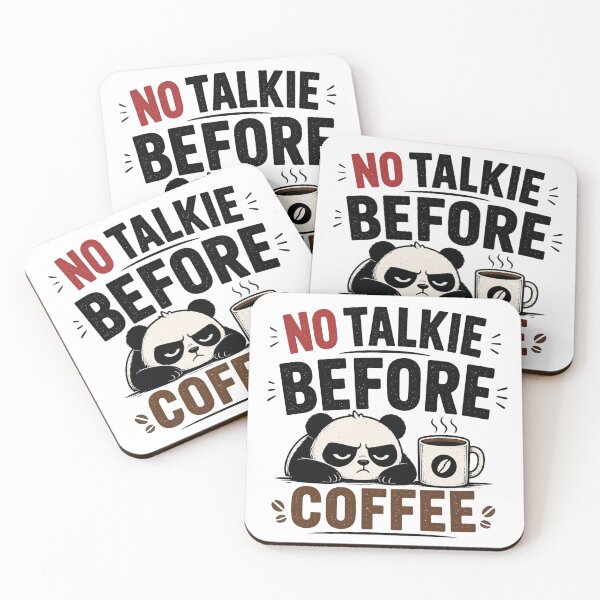 Item preview, No Talkie Before Coffee Funny Coffee Lover Introvert T-Shirt Meme Design designed and sold by MrDev.