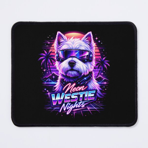 Item preview, Neon Westie Nights – Cyber Dog with Sunglasses designed and sold by Pineapple-Tree.