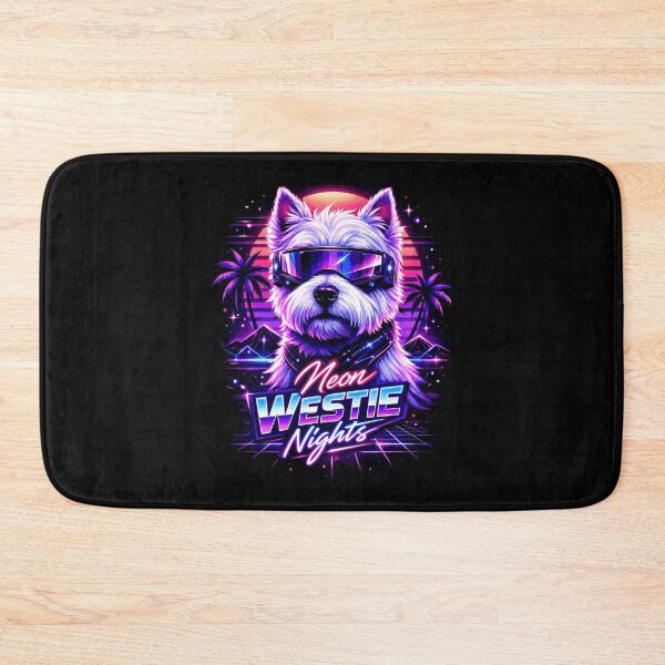 Item preview, Neon Westie Nights – Cyber Dog with Sunglasses designed and sold by Pineapple-Tree.