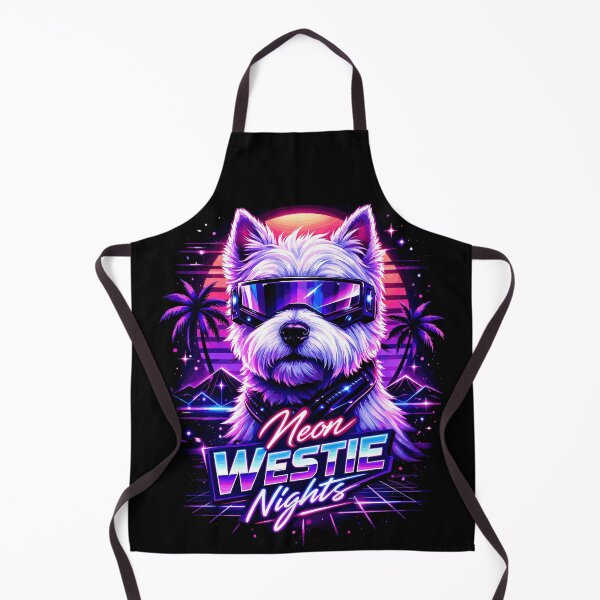 Item preview, Neon Westie Nights – Cyber Dog with Sunglasses designed and sold by Pineapple-Tree.