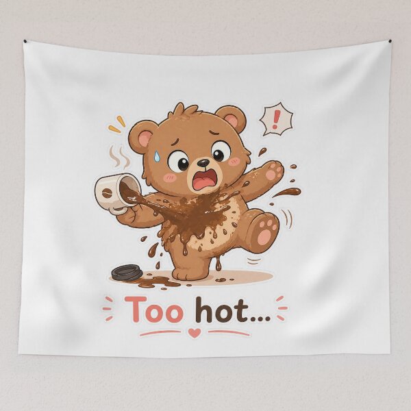 Item preview, Bear Coffee Spill Too Hot Morning Chaos Moment designed and sold by Sadia  Jannat.