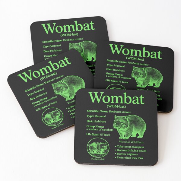 Item preview,  Vintage Wombat Animal Facts Retro Wildlife Biology Australian Marsupial  designed and sold by FreshVibe Prints.