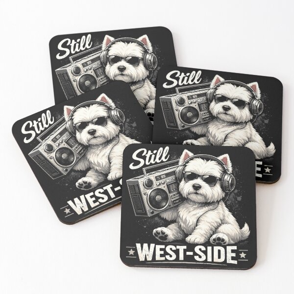Item preview, Cool Westie with a boombox: Still West-Side designed and sold by Pineapple-Tree.
