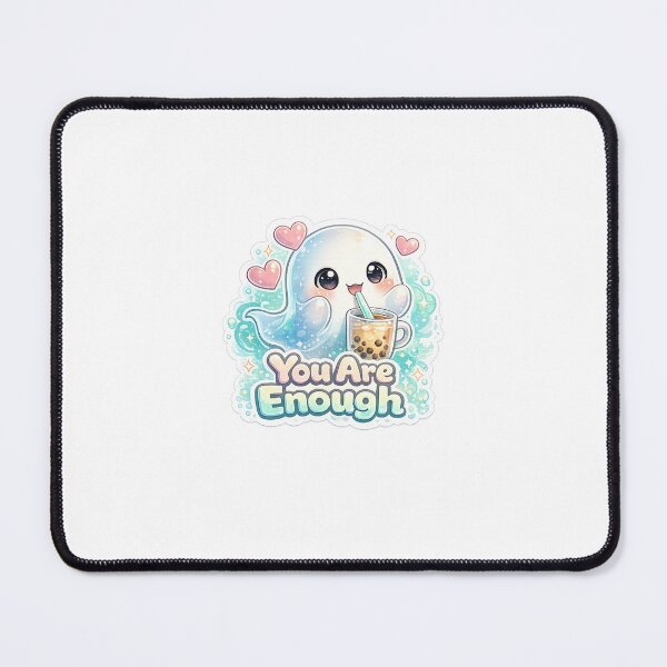 Item preview, Cute Boo Ghost Sticker – “You Are Enough” with Hearts designed and sold by SparkVault.